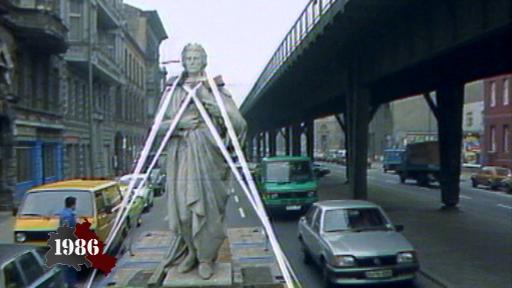 Schiller statue heads East